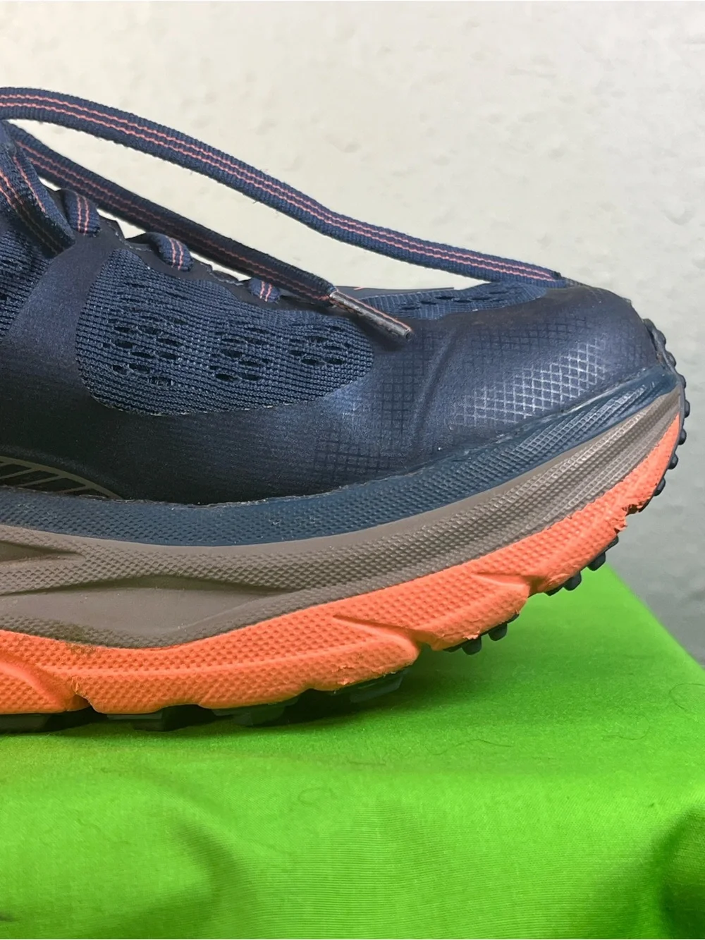 Hoka Navy Blue and Orange Trail Running Shoes